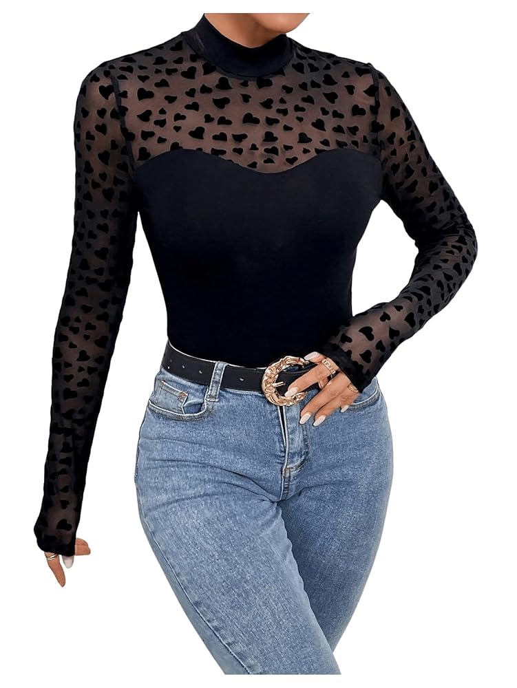 GORGLITTER Women's Turtleneck Long Sleeve Fall Tops Y2K